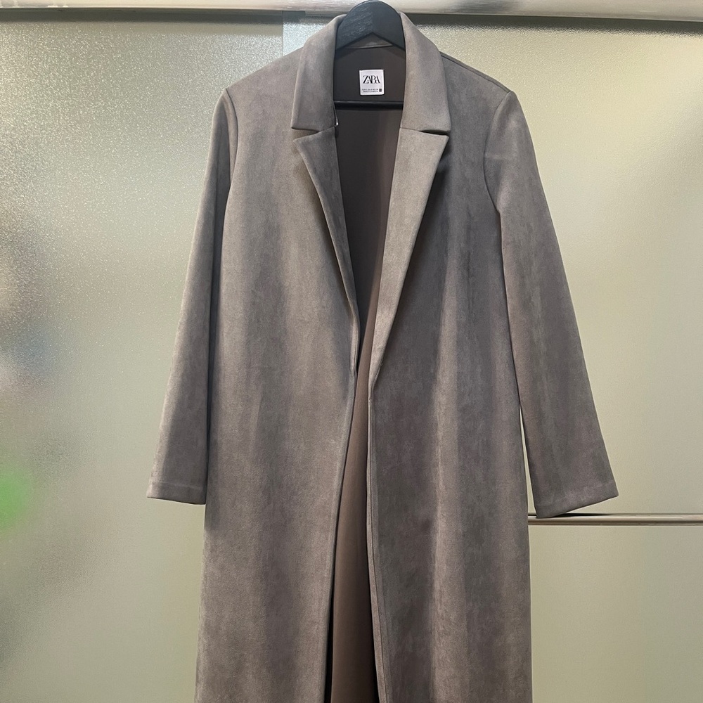 Faux suede Zara coat long